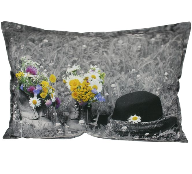 Main Image Photo Pillow - Shoes with wildflowers