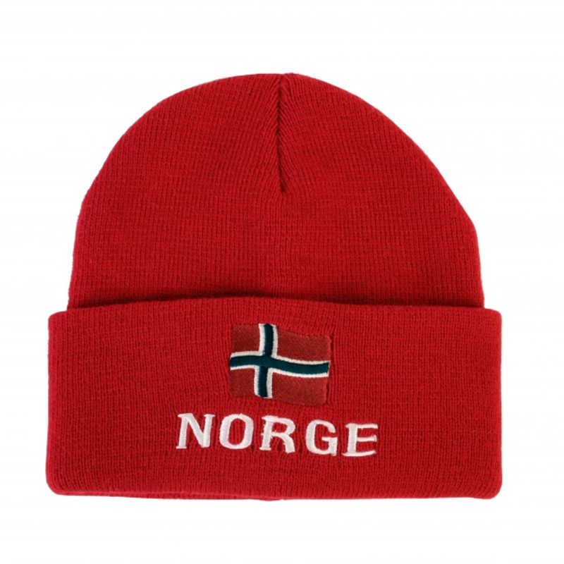 Cap with Norwegian flag, red
