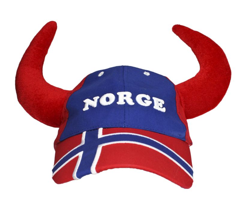 Caps in Norwegian Flag with Horns