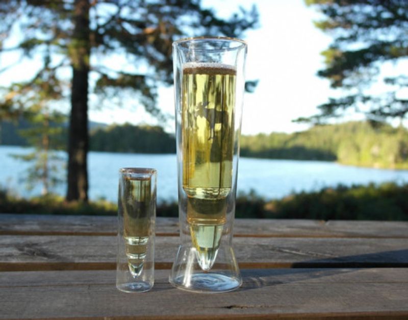 Silver Moose Snaps Glass 2 pk.