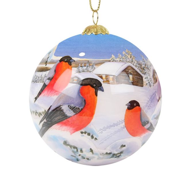 Main Image Hand Painted Christmas Kugel - Bullfinch