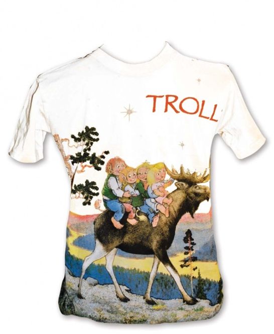 Hovedbilde T-skjorte - Barn -Troll rider på elg - Hvit 