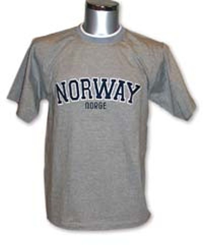 T-Shirt, grey, Norway engraved