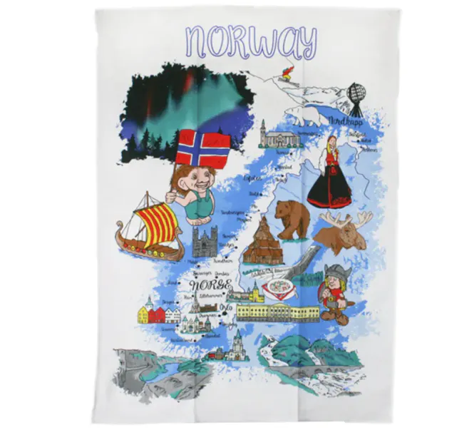 Hovedbilde Kjøkkenhåndkle, Norgeskart