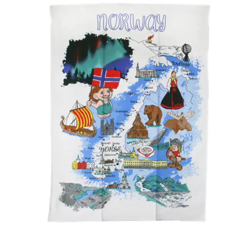 Kitchen Towel - Map of Norway